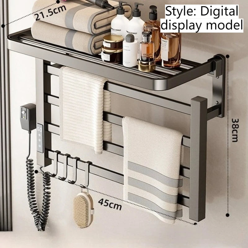 Electric Heated Towel Rail Bathroom Wall Towel Rack Thermostat Sterilization Towels Warmers Storage Towels Dryer Accessories