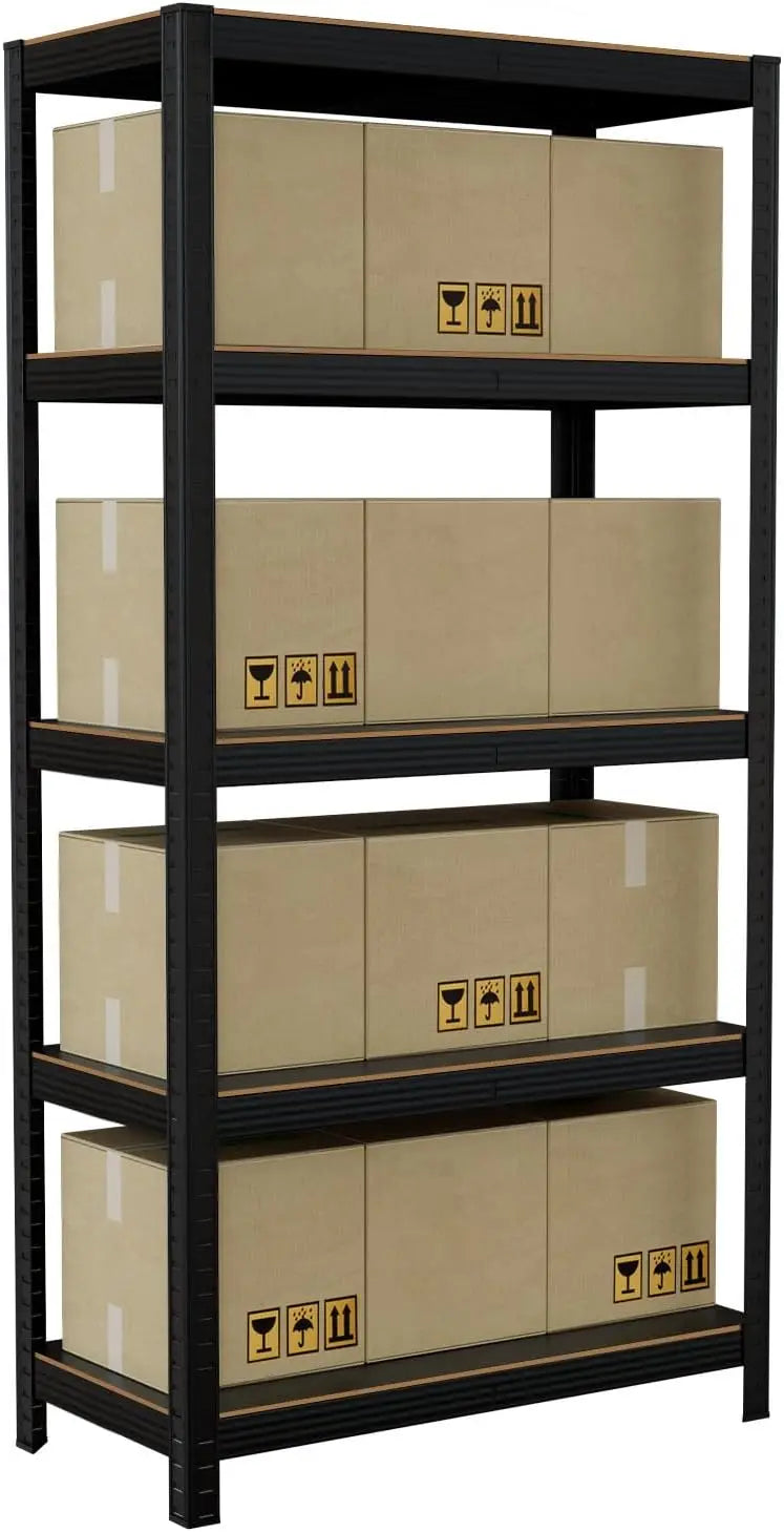 WWSteel Storage Shelves Stainless Steel Shelf 180cm Five Layers Metal Storage Rack Height Adjustable Storage Easy Assembly (90 *