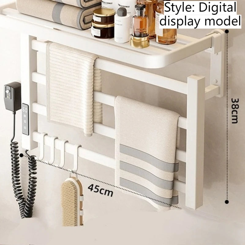 Electric Heated Towel Rail Bathroom Wall Towel Rack Thermostat Sterilization Towels Warmers Storage Towels Dryer Accessories