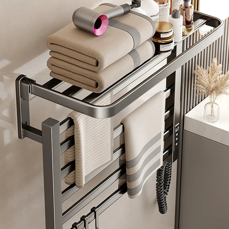 Electric Heated Towel Rail Bathroom Wall Towel Rack Thermostat Sterilization Towels Warmers Storage Towels Dryer Accessories