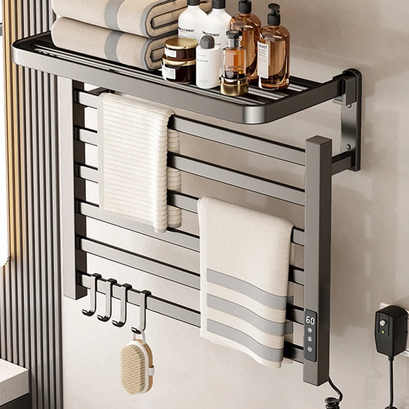 Electric Heated Towel Rail Bathroom Wall Towel Rack Thermostat Sterilization Towels Warmers Storage Towels Dryer Accessories