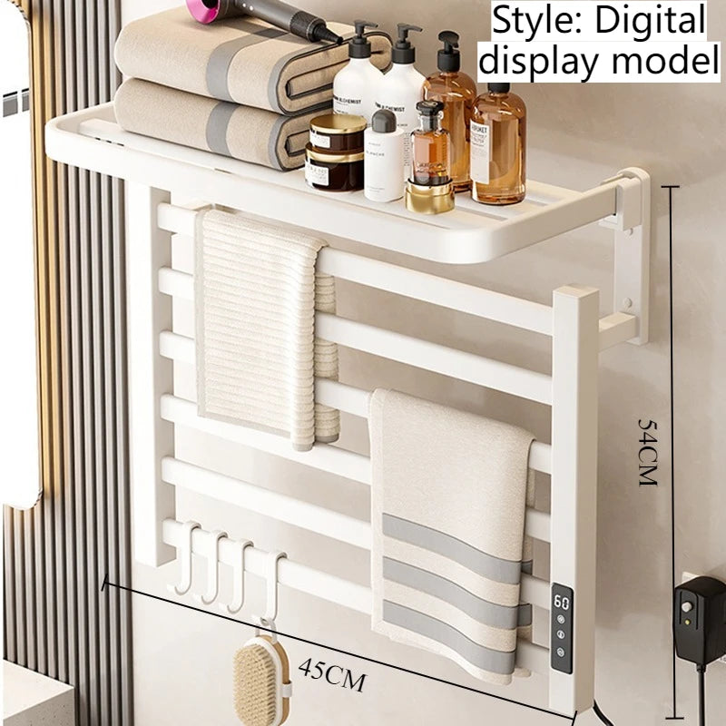 Electric Heated Towel Rail Bathroom Wall Towel Rack Thermostat Sterilization Towels Warmers Storage Towels Dryer Accessories