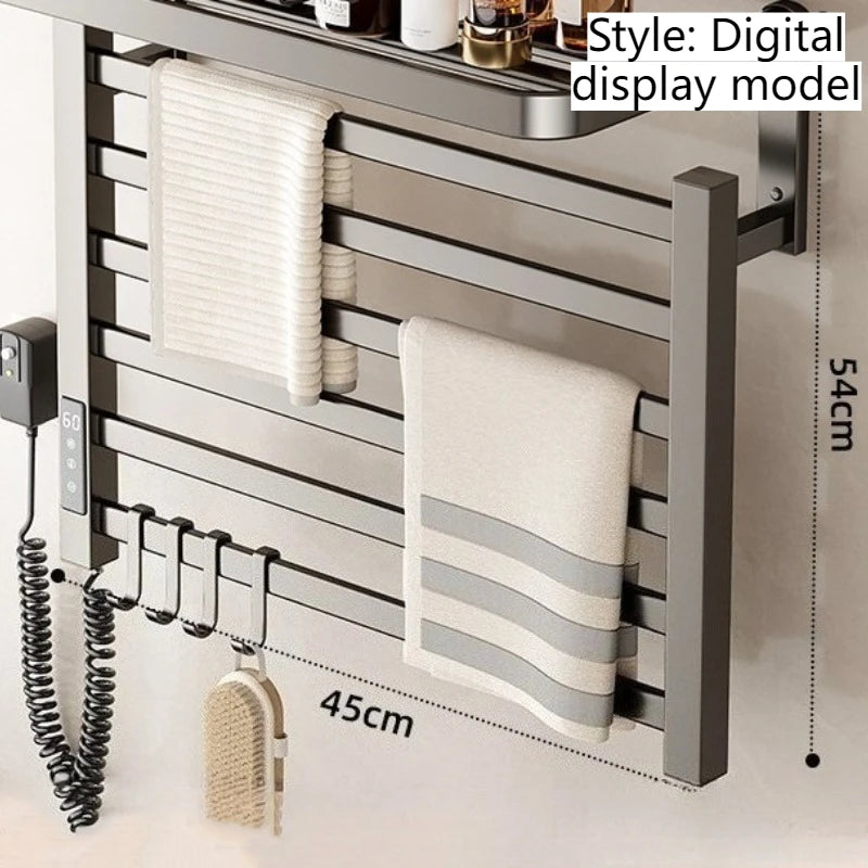 Electric Heated Towel Rail Bathroom Wall Towel Rack Thermostat Sterilization Towels Warmers Storage Towels Dryer Accessories