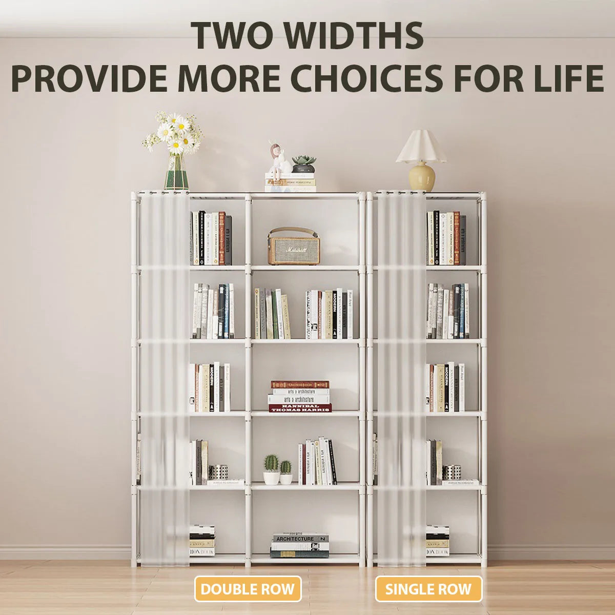 6/5 Layers Dustproof Wardrobe High Capacity Bedroom Open Storage Cabinet Simple Assembly Partition Bookshelf Closet Organizer