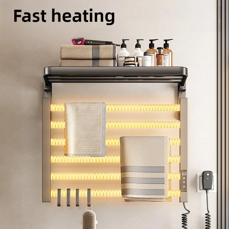 Electric Heated Towel Rail Bathroom Wall Towel Rack Thermostat Sterilization Towels Warmers Storage Towels Dryer Accessories